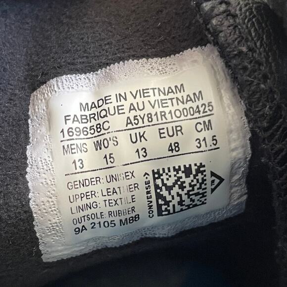 Converse Chuck Taylor Leather High 'Black Egret' 169658C | Men’s 13, EUC - Picture 7 of 12